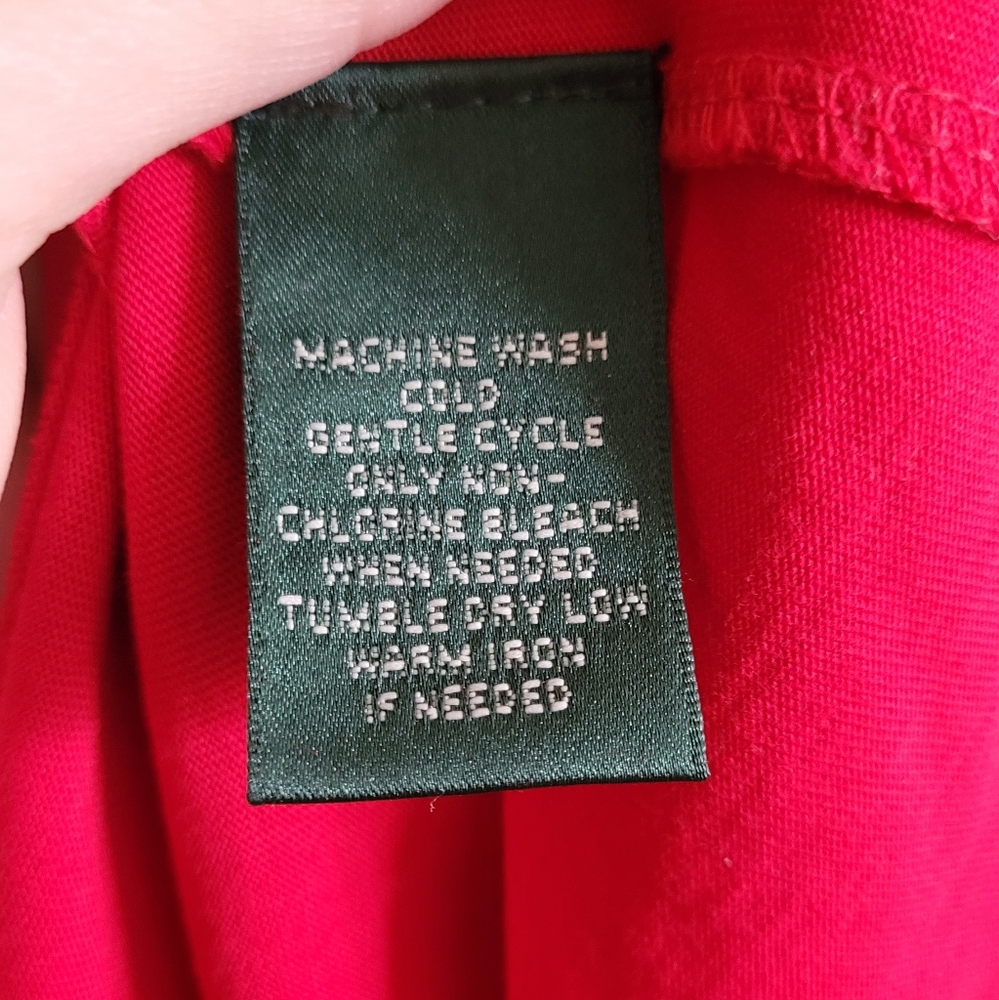 Ralph Lauren Classic Logo Embroidered Crewneck Tshirt, Women's XL, Red and Black - Picture 4 of 7